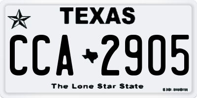 TX license plate CCA2905