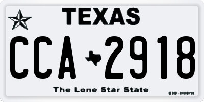 TX license plate CCA2918