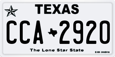 TX license plate CCA2920