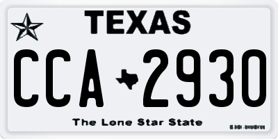 TX license plate CCA2930
