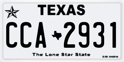 TX license plate CCA2931