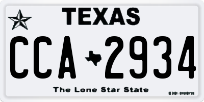 TX license plate CCA2934