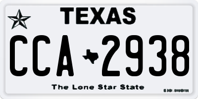 TX license plate CCA2938