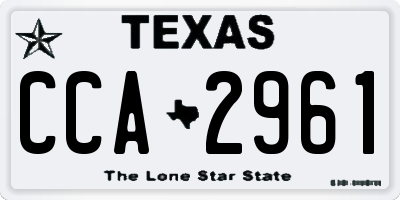 TX license plate CCA2961