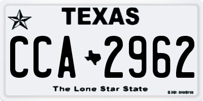 TX license plate CCA2962