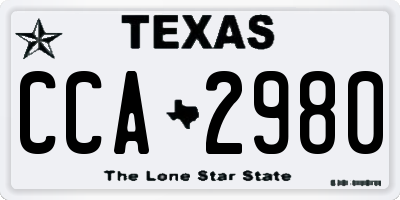 TX license plate CCA2980