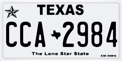 TX license plate CCA2984