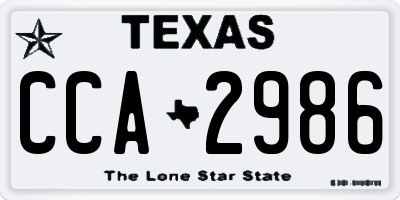 TX license plate CCA2986