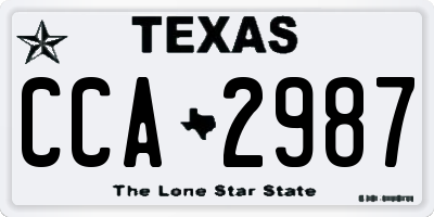 TX license plate CCA2987