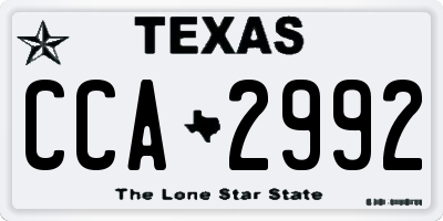 TX license plate CCA2992