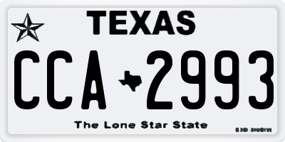 TX license plate CCA2993