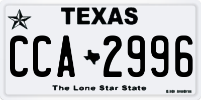 TX license plate CCA2996