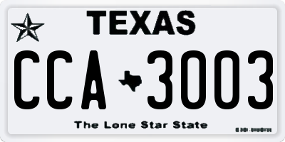 TX license plate CCA3003