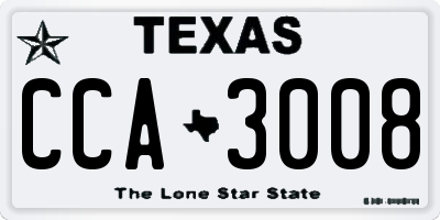 TX license plate CCA3008