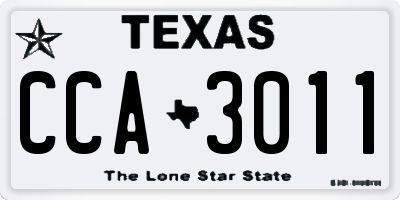 TX license plate CCA3011