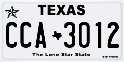 TX license plate CCA3012