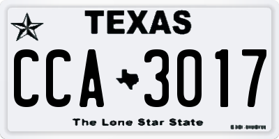 TX license plate CCA3017
