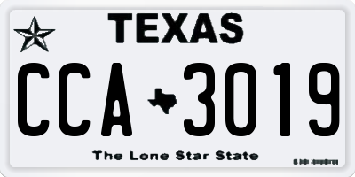 TX license plate CCA3019