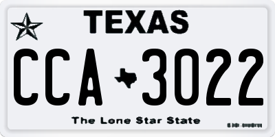 TX license plate CCA3022