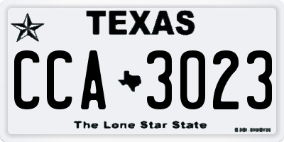 TX license plate CCA3023