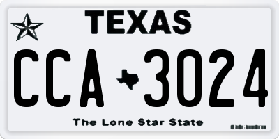 TX license plate CCA3024