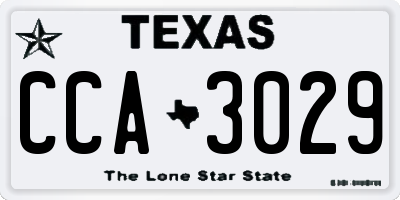 TX license plate CCA3029
