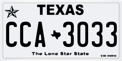 TX license plate CCA3033