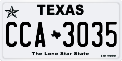 TX license plate CCA3035