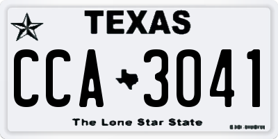 TX license plate CCA3041