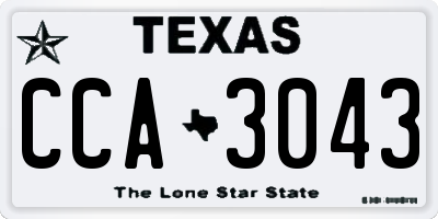 TX license plate CCA3043