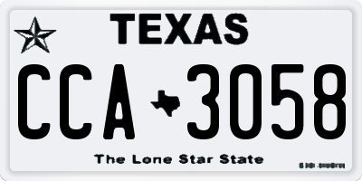TX license plate CCA3058