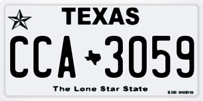 TX license plate CCA3059