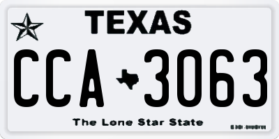 TX license plate CCA3063