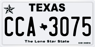 TX license plate CCA3075