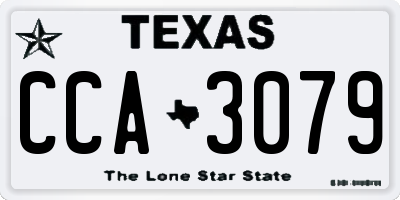 TX license plate CCA3079