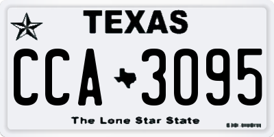 TX license plate CCA3095