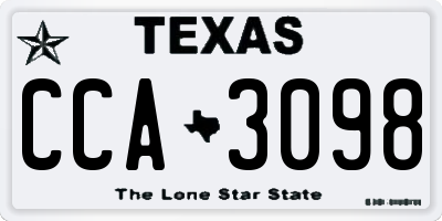 TX license plate CCA3098
