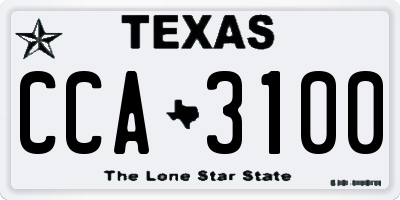 TX license plate CCA3100