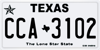 TX license plate CCA3102