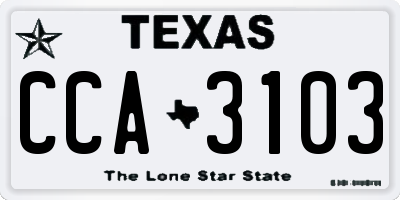 TX license plate CCA3103