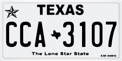 TX license plate CCA3107