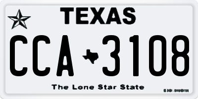 TX license plate CCA3108