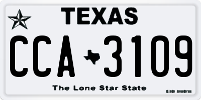 TX license plate CCA3109