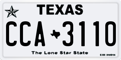 TX license plate CCA3110