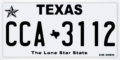 TX license plate CCA3112