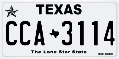 TX license plate CCA3114