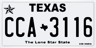 TX license plate CCA3116