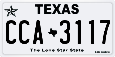 TX license plate CCA3117