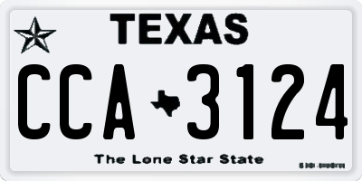 TX license plate CCA3124