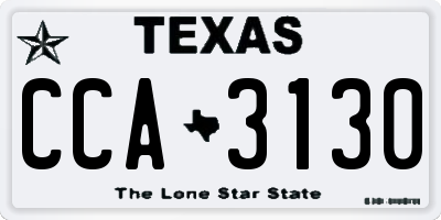 TX license plate CCA3130